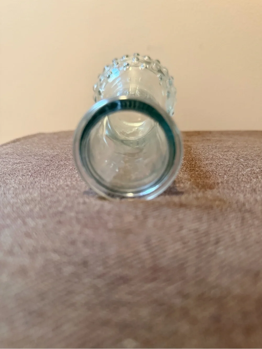 Clear Glass Bud Vase with Textured Base